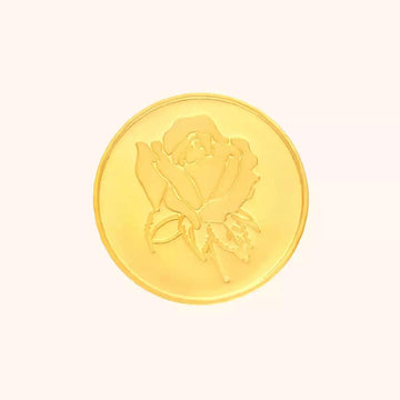 8 Gm Rose 24KT Gold Coin